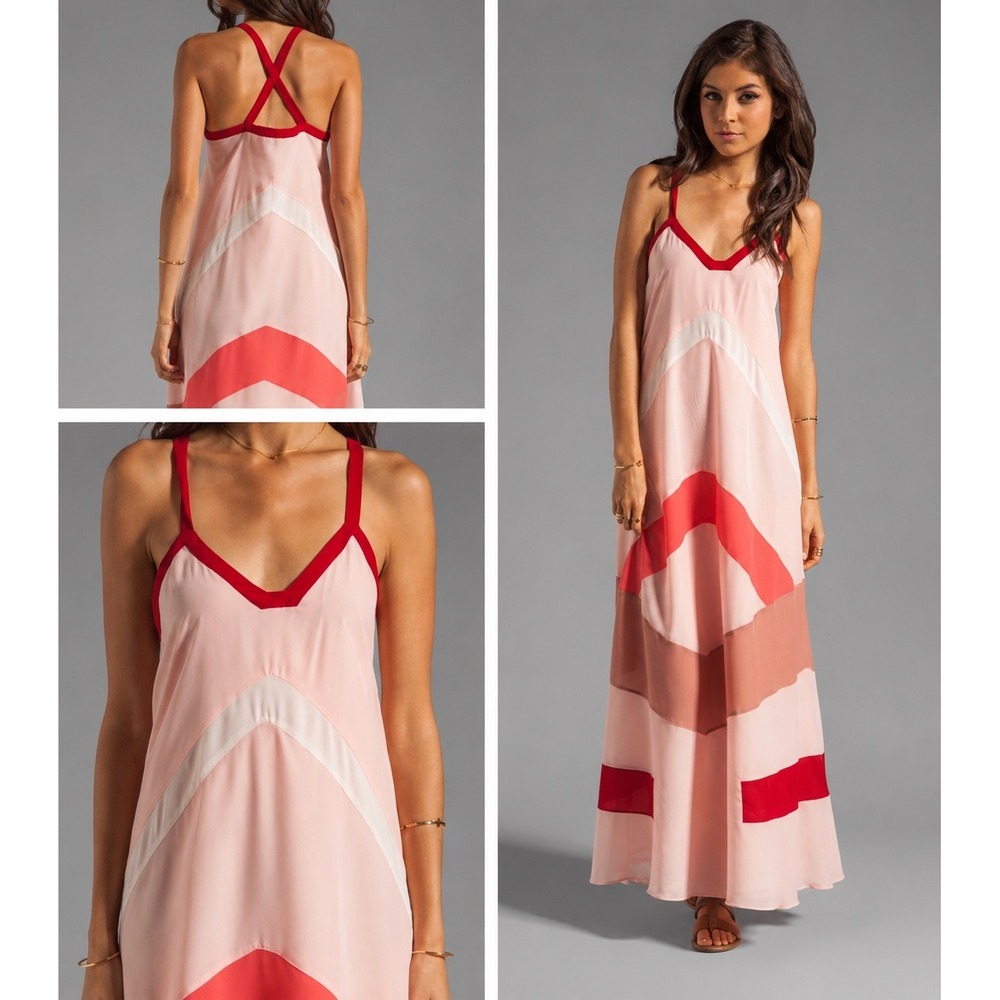 PJK Patterson J Kincaid Hanalai Maxi Dress Dubary Multi Colorblock Small